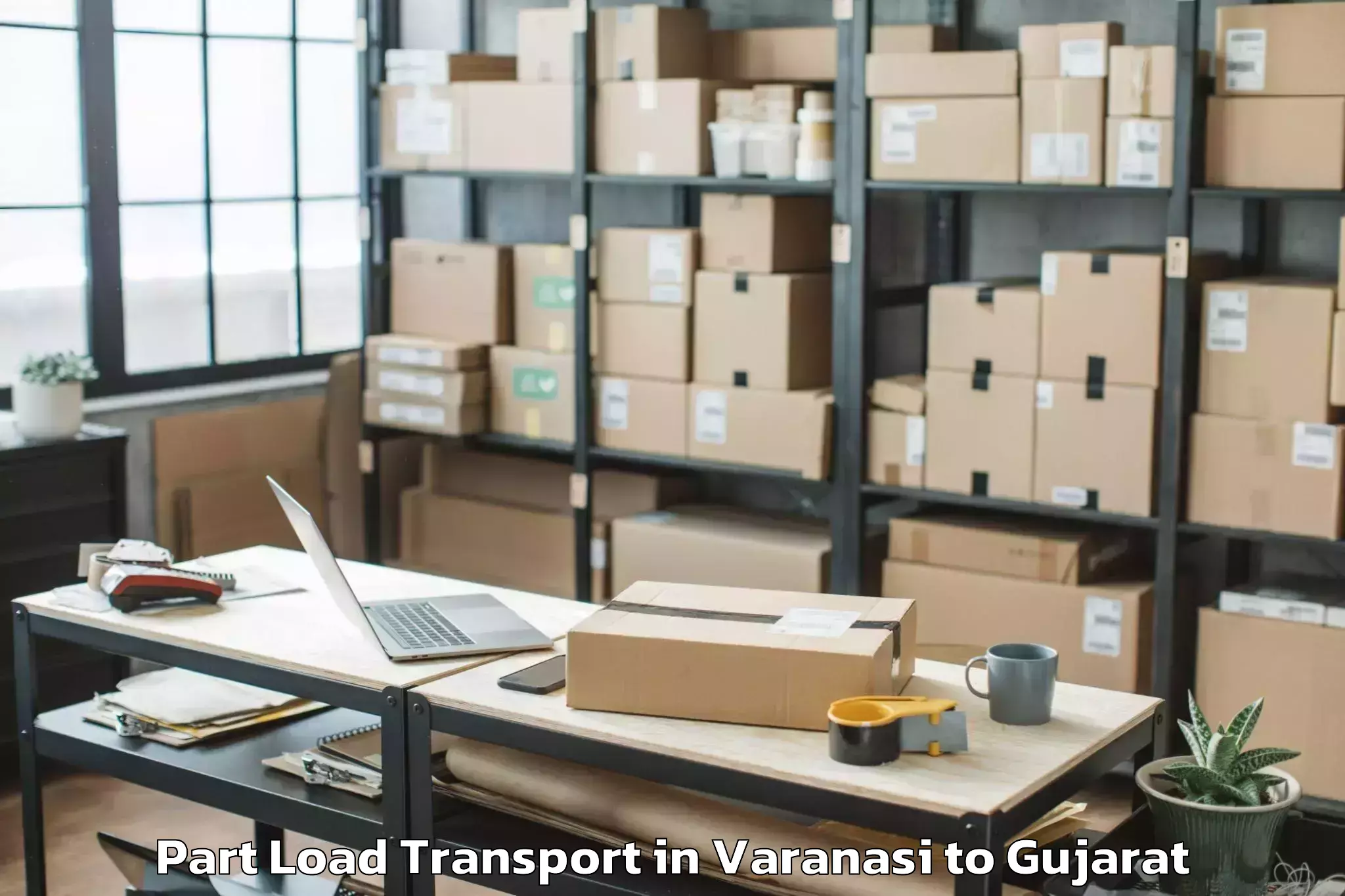 Professional Varanasi to Bhanvad Part Load Transport